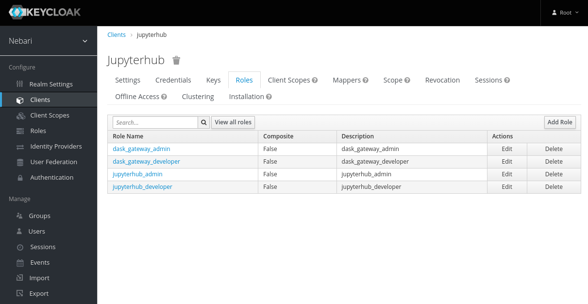 Keycloak client add jupyterhub role